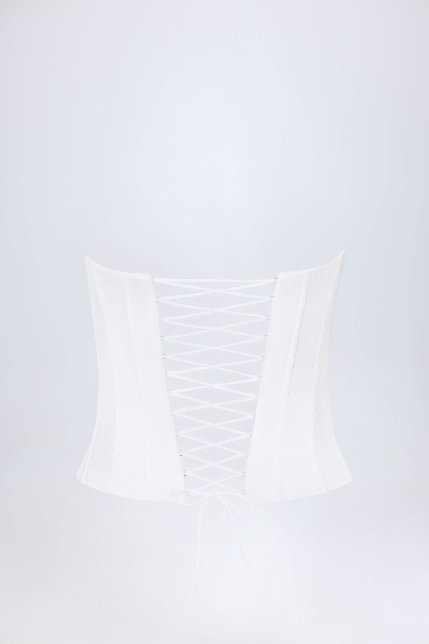 Lace-Up Corset Top in White