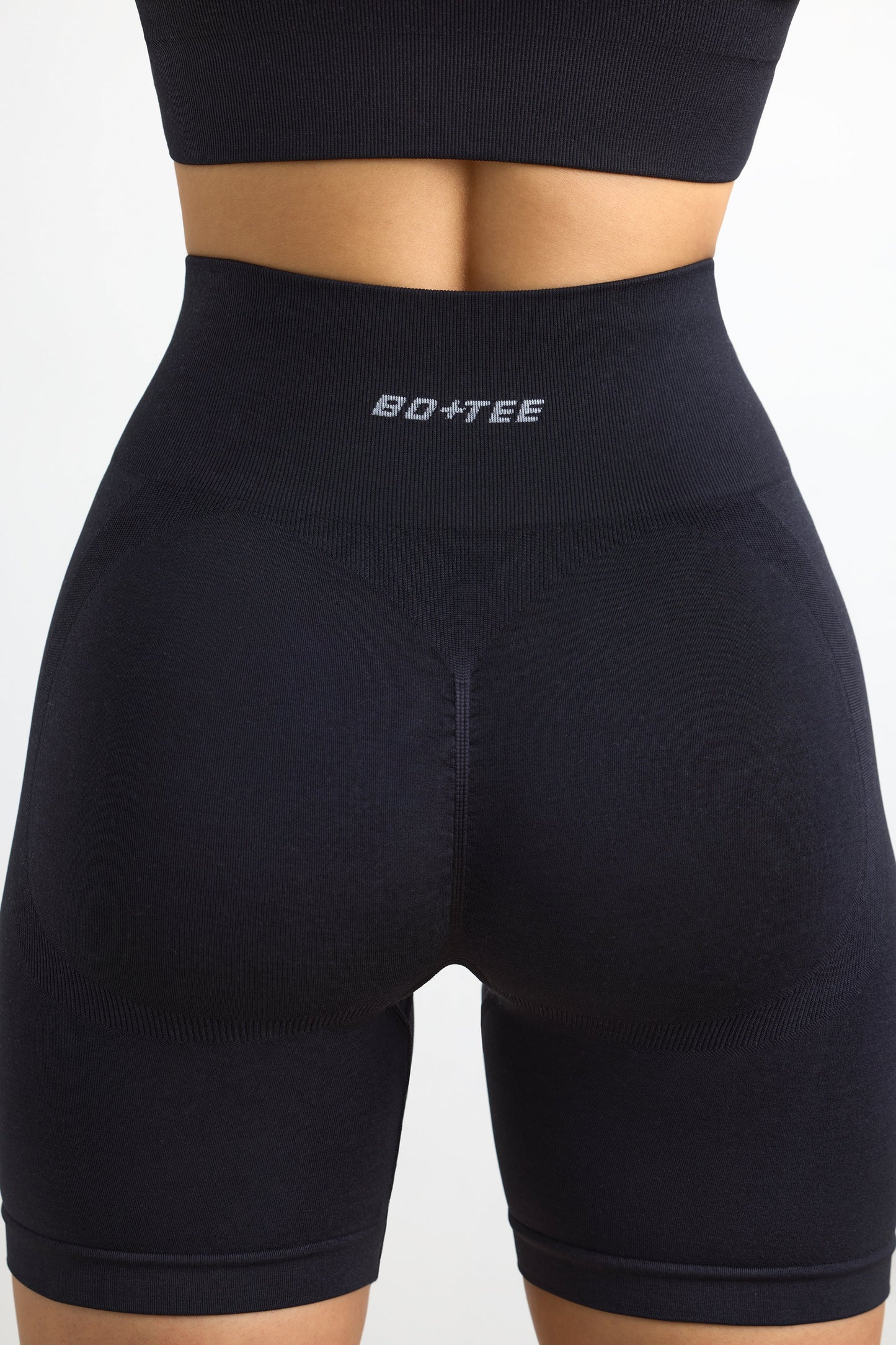 Define Luxe High-Waist Biker Shorts in Black